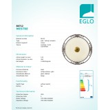 EGLO 86712 | Mestre Eglo zidna, stropne svjetiljke svjetiljka okrugli 2x E27 braon antik, zlatno, bež