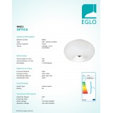 EGLO 86811 | Optica Eglo stropne svjetiljke svjetiljka okrugli 2x E27 poniklano mat, opal mat
