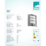 EGLO 88142 | City Eglo zidna svjetiljka sa senzorom 1x E27 IP44 plemeniti čelik, čelik sivo, bijelo