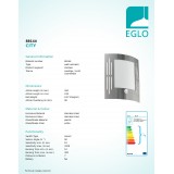 EGLO 88144 | City Eglo zidna svjetiljka sa senzorom 1x E27 IP44 plemeniti čelik, čelik sivo, bijelo