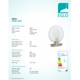 EGLO 88264 | NewAge Eglo stolna svjetiljka 36cm sa prekidačem na kablu 1x 2GX13 / T5 poniklano mat