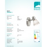 EGLO 88472 | Dakar1 Eglo spot svjetiljka elementi koji se mogu okretati 1x E14 poniklano mat, bijelo