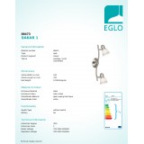 EGLO 88473 | Dakar1 Eglo spot svjetiljka elementi koji se mogu okretati 2x E14 poniklano mat, bijelo