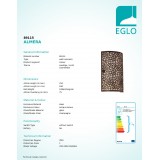 EGLO 89115 | Almera Eglo zidna svjetiljka 1x E14 braon antik, šampanjac žuto