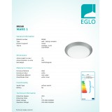 EGLO 89248 | Mars Eglo zidna, stropne svjetiljke svjetiljka okrugli 1x E27 srebrno, bijelo