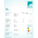 EGLO 89502 | Zeles1 Eglo visilice svjetiljka balansna - ravnotežna, sa visinskim podešavanjem 2x GY6.35 poniklano mat, saten