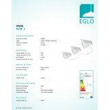 EGLO 89606 | Kob1 Eglo osvjetljenje ploče svjetiljka trodijelni set 3x GX53 bijelo