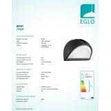 EGLO 89767 | Onja Eglo zidna svjetiljka 1x E27 IP44 crno, prozirna