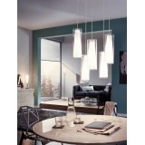 EGLO 89835 | Pinto Eglo stolna svjetiljka 50cm sa prekidačem na kablu 1x E27 krom, bijelo, prozirno