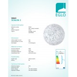 EGLO 90043 | Scalea1 Eglo zidna, stropne svjetiljke svjetiljka okrugli 1x E27 saten, bijelo