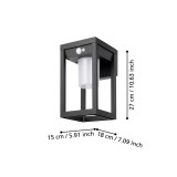 EGLO 900804 | Martano Eglo zidna svjetiljka sa senzorom solarna baterija 1x LED 340lm 4000K IP44 crno, bijelo