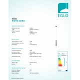 EGLO 90304 | Pinto-Nero Eglo visilice svjetiljka 1x E27 poniklano mat, dim, bijelo