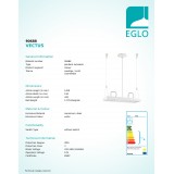 EGLO 90688 | Vectus Eglo visilice svjetiljka 2x MR16 / GU5.3 bijelo