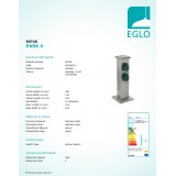 EGLO 90748 | Park4 Eglo utikačni stup pribor s utičnicom IP44 plemeniti čelik, čelik sivo, zeleno
