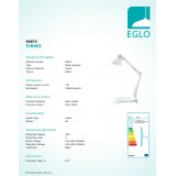 EGLO 90872 | Firmo Eglo sa navojem svjetiljka s prekidačem elementi koji se mogu okretati 1x E27 blistavo bijela