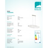 EGLO 91941 | Tonnara Eglo visilice svjetiljka 2x E27 poniklano mat, bijelo