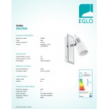 EGLO 92084 | Davida Eglo spot svjetiljka s prekidačem elementi koji se mogu okretati 1x GU10 400lm 3000K krom, bijelo