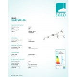 EGLO 92645 | Magnum-LED Eglo spot svjetiljka elementi koji se mogu okretati 6x GU10 1440lm 3000K poniklano mat, krom