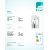 EGLO 92742 | Rivato Eglo zidna svjetiljka 1x E14 krom, bijelo