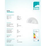EGLO 92758 | Manerba-1 Eglo zidna svjetiljka 1x G9 bijelo