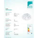 EGLO 92798 | Vallerano Eglo stropne svjetiljke svjetiljka 5x G9 krom, bijelo