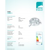EGLO 93085 | Cabo-1 Eglo stropne svjetiljke svjetiljka elementi koji se mogu okretati 4x GU10 960lm 3000K krom, bijelo, prozirna