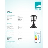 EGLO 93099 | Aloria Eglo podna svjetiljka 30cm 1x E27 IP44 crno, prozirna