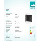 EGLO 93254 | Kibea Eglo zidna svjetiljka oblik cigle 2x LED 360lm 3000K IP44 bijelo, antracit