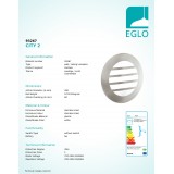 EGLO 93267 | City2-LED Eglo zidna, stropne svjetiljke svjetiljka 1x GX53 IP44 plemeniti čelik, čelik sivo, bijelo