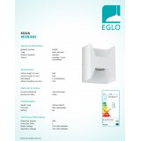 EGLO 93318 | Morino4 Eglo zidna svjetiljka 2x LED 360lm 3000K IP44 bijelo