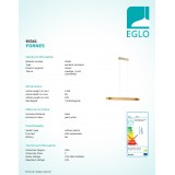 EGLO 93341 | Fornes Eglo visilice svjetiljka 1x LED 1800lm 3000K zlatno, bijelo