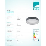 EGLO 93397 | Palomaro Eglo stropne svjetiljke svjetiljka okrugli 1x LED 2100lm 3000K bijelo, antracit