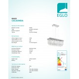 EGLO 93422 | Calaonda Eglo visilice svjetiljka 7x G9 3150lm krom, prozirna
