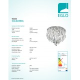 EGLO 93433 | Calaonda Eglo stropne svjetiljke svjetiljka okrugli 8x G9 6000lm krom, prozirna