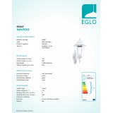 EGLO 93447 | Navedo Eglo zidna svjetiljka sa senzorom 1x E27 IP44 bijelo, prozirna