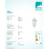 EGLO 93448 | Navedo Eglo zidna svjetiljka 1x E27 IP44 bijelo, prozirna