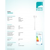 EGLO 93454 | Navedo Eglo podna svjetiljka 220cm 3x E27 IP44 bijelo, prozirna