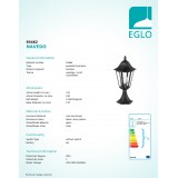 EGLO 93462 | Navedo Eglo podna svjetiljka 47cm 1x E27 IP44 crno, antik srebrna, prozirna