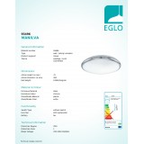 EGLO 93496 | Manilva Eglo zidna, stropne svjetiljke svjetiljka okrugli 1x LED 950lm 3000K krom, bijelo