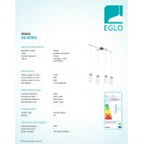 EGLO 93543 | Olvero Eglo visilice svjetiljka elementi koji se mogu okretati 4x GX53 2200lm 3000K poniklano mat, bijelo, prozirna