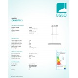 EGLO 93625 | Cardito Eglo visilice svjetiljka sa tiristorski dodirnim prekidačem jačina svjetlosti se može podešavati, sa podešavanjem temperature boje, balansna - ravnotežna, sa visinskim podešavanjem 1x LED 2000lm 2700 <-> 5000K krom, prozirna, kr