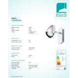EGLO 93672 | Corbera Eglo spot svjetiljka elementi koji se mogu okretati 1x GU10 240lm 3000K krom