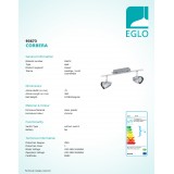 EGLO 93673 | Corbera Eglo spot svjetiljka elementi koji se mogu okretati 2x GU10 480lm 3000K krom