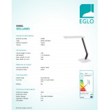 EGLO 93901 | Sellano Eglo stolna svjetiljka 43cm sa tiristorski dodirnim prekidačem jačina svjetlosti se može podešavati, sa podešavanjem temperature boje, elementi koji se mogu okretati 1x LED 630lm 2700 <-> 5000K bijelo, crno