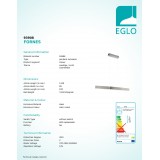 EGLO 93908 | Fornes Eglo visilice svjetiljka 1x LED 1800lm 3000K poniklano mat
