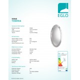 EGLO 93948 | Toneria Eglo zidna svjetiljka ovalni 1x LED 3600lm 4000K krom, prozirna, zrcalo