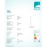 EGLO 93965 | Caupo Eglo stolna svjetiljka 32cm sa tiristorski dodirnim prekidačem jačina svjetlosti se može podešavati, sa podešavanjem temperature boje, elementi koji se mogu okretati 1x LED 280lm 2700 <-> 5000K bijelo