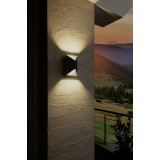 EGLO 93994 | Predazzo Eglo zidna svjetiljka 2x LED 360lm 3000K IP44 antracit, bijelo