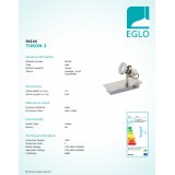 EGLO 94144 | Tukon-3 Eglo spot svjetiljka s prekidačem elementi koji se mogu okretati 1x GU10 250lm 3000K poniklano mat