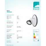 EGLO 94171 | Modino Eglo spot svjetiljka elementi koji se mogu okretati 1x GU10 240lm 3000K bijelo, krom, u bojama